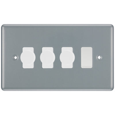 BG Metal Clad 4 Gang Light Switch 3x LED Dimmer 1x 2 Way Custom Switch