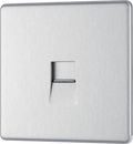 BG Electrical FBSBTM1 Nexus Screwless Flat-Plate Single Master Telephone Socket Brushed Steel