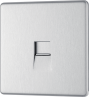BG Electrical FBSBTM1 Nexus Screwless Flat-Plate Single Master Telephone Socket Brushed Steel by British General (BG-FBSBTM1-Shopify-SA_1)