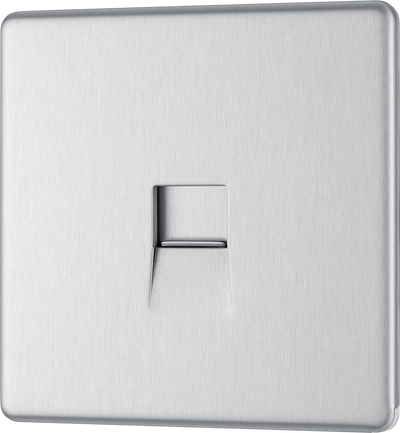 BG Electrical FBSBTM1 Nexus Screwless Flat-Plate Single Master Telephone Socket Brushed Steel by British General (BG-FBSBTM1-Shopify-SA_1)