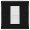 BG Nexus Matt Black Single Secondary Telephone Socket, Screw Terminal - White Insert