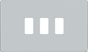 BG RFPC3 Nexus Screwless Grid Polished Chrome 3 Module Front Plate by British General (BG-RFPC3-Shopify-SA_1)