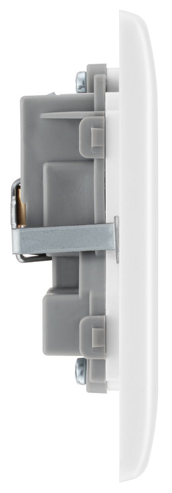 BG 824 Moulded Round Edge | White | 2 Gang 13A Unswitched Socket by British General (BG-824)