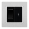 BG Evolve Brushed Steel 2 Way Single Pole Key Switch with 2 Way Single Pole Switch, Key Included - Black Insert