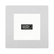 BG Evolve Brushed Steel PCDBSHDMIW 1 Gang Single HDMI Socket by British General (BG-PCDBSEMS2W+EMHDMIW)