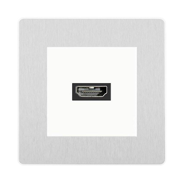 BG Evolve Brushed Steel PCDBSHDMIW 1 Gang Single HDMI Socket