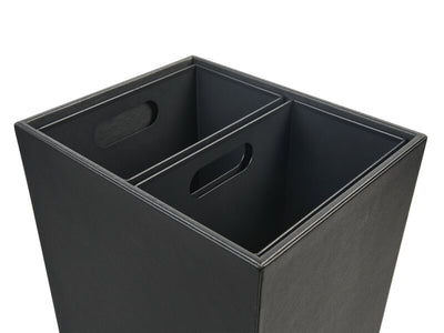 Corby Highland Dual Recycling Bin in Black PU Leather by Corby of Windsor (Corby-27453)