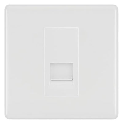 BG White Moulded Single RJ11 Telephone Socket NWMRJ111 - White Insert by British General (BG-NWMRJ111W)
