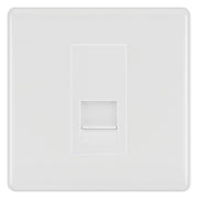 BG White Moulded Single RJ11 Telephone Socket NWMRJ111 - White Insert by British General (BG-NWMRJ111W)