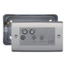 BG Nexus Brushed Steel Quadplex TV FM SAT (x2) Socket with Surface Pattress Back Box by British General (BG-NBS69+MC502)