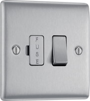 BG NBS50 Nexus Metal Brushed Steel 13A Switched Fused Spur Unit by British General (BG-NBS50-Shopify-SA_1)