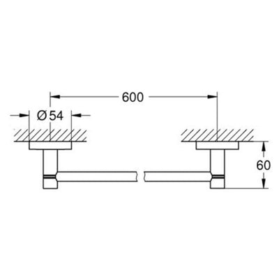 Grohe Essentials Towel Rail 600mm - Chrome - 40366001 by Grohe (Grohe-40366001)