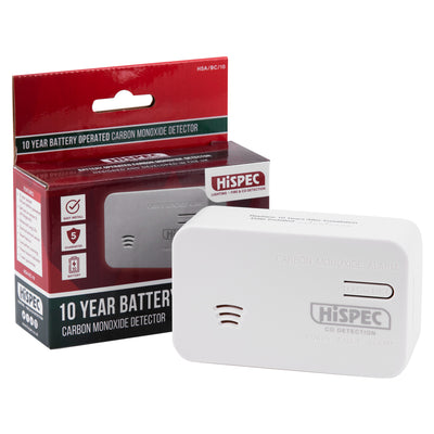 10 Year Longlife Battery Carbon Monoxide Detector - Hispec HSA/BC/10 by HiSPEC (Safelincs-HILBCO)