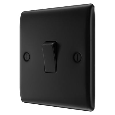 BG Nexus Matt Black 20A 16AX Intermediate Light Switch NFB13 with 35mm Steel Back Box
