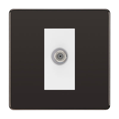 BG Screwless Black Nickel Satellite Socket FBN64W by British General (BG-FBN64W)