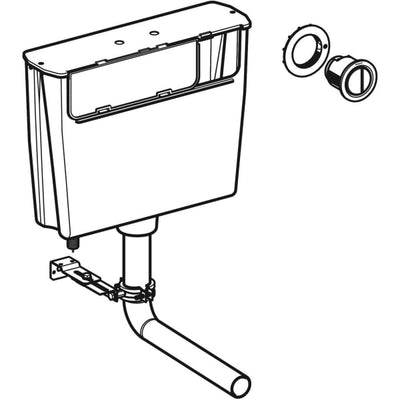 Geberit Low Height Concealed Cistern - Remote Flush - 6/3 Litres - 109.724.21.2 by Geberit (Geberit-109.724.21.2)