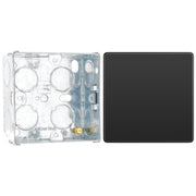BG Evolve Black Chrome Single Blank Plate PCDBC94B with 35mm Steel Back Box