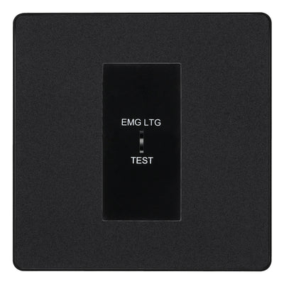 BG Evolve Matt Black 20AX 2 Way Emergency Lighting Test Key Switch - Key Included - Black Insert
