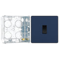 BG Evolve Matt Blue 1 Gang 20A 16AX Intermediate Light Switch PCDDB13B with 35mm Steel Back Box