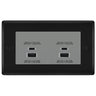 BG Nexus Matt Black 4G Faceplate with 45W USB A+C Charger Modules - Grey Insert by British General (BG-NFBEMR4+EMUSBAC45G)