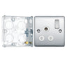 BG Nexus Polished Chrome 15A Socket Switched NPC99W with 25mm Steel Back Box by British General (BG-NPC99W+HGS02)