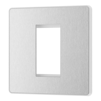 BG Evolve Brushed Steel Single Secondary Telephone Socket, Screw Terminal - White Insert