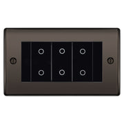BG Nexus Black Nickel Triple Secondary Touch Dimmer Switch Black Inserts NBNTDS3B by British General (BG-EMTDSB+NBNEMR4)