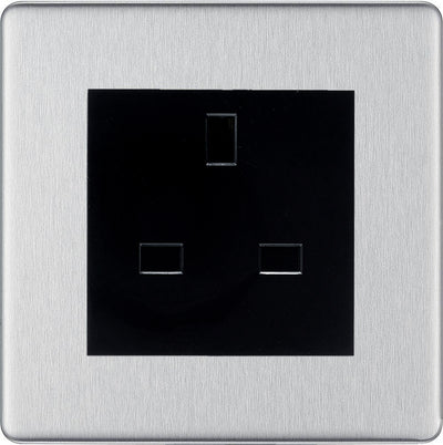 BG Nexus Screwless Brushed Steel 13A Unswitched Socket FBSUSSB by British General (BG-FBSUSSB)