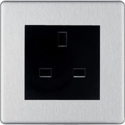 BG Nexus Screwless Brushed Steel 13A Unswitched Socket FBSUSSB by British General (BG-FBSUSSB)
