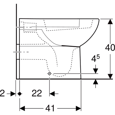 Geberit Selnova 355mm Back To Wall Pan - 501.043.00.6 by Geberit (Geberit-501.043.00.6)