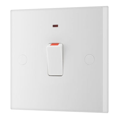 BG 931 Moulded Square Edge | White | 1 Gang 20A 2 Pole Neon Switch by British General (BG-931)
