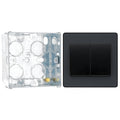 BG Evolve Matt Grey 2G Wide Rocker Light Switch PCDMG42WB with 35mm Steel Back Box