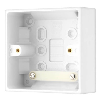 BG 977 Moulded Square Edge | White | 45mm | 1 Gang Surface Box by British General (BG-977)