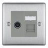 BG Nexus Brushed Steel TV Aerial & RJ45 CAT6 Data Socket - Grey Insert by British General