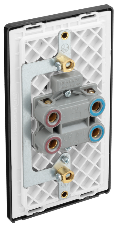 BG Evolve PCDMB72B Matt Black 45A 2 Pole LED Switch-Black Insert