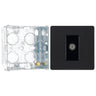 BG Evolve Matt Black Single Co-Axial Socket PCDMB60B with 35mm Steel Back Box by British General