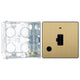 BG Evolve Satin Brass 13A Unswitched Spur with Neon and Flex Outlet PCDSB54B with 35mm Steel Back Box