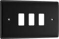 BG RNFB3 Nexus Metal Matt Black 3 Module Grid Front Plate