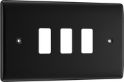 BG RNFB3 Nexus Metal Matt Black 3 Module Grid Front Plate by British General (BG-RNFB3)