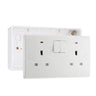 BG Nexus 13A Double Switched Socket + Neon White & 32mm Pattress Back Box by British General (BG-826+892)