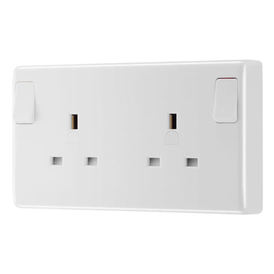 BG Electrical 13A SP Converter Switched Socket White & 50mm Pattress Back Box