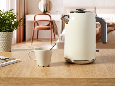 1.8L Kettle (Hertford / SD-259B) in Cream & Chrome - UK Plug