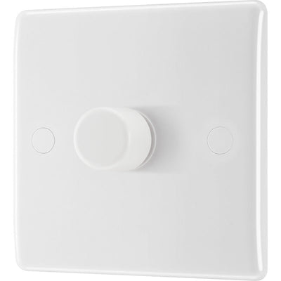 BG 881 Moulded Round Edge | White | 1 Gang 200W 2 Way Trailing Edge Dimmer Switch by British General (BG-881)