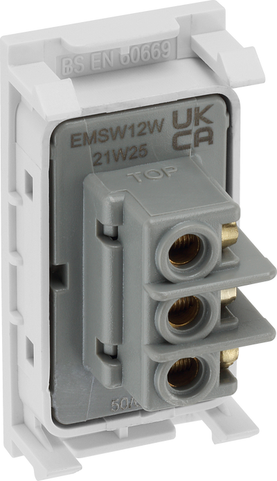 BG EMSW12W Euro Module 20AX 2-Way Switch - White by British General (BG-EMSW12W)
