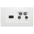BG Evolve Pearlescent white 4G Faceplate with HDMI + TV/FM/SAT Module - White