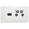 BG Evolve Pearlescent white 4G Faceplate with HDMI + TV/FM/SAT Module - White by British General (BG-PCDCLEMR4W-HDMI-TVFM2W)