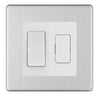 BG Flatplate Screwless Brushed Steel 20A Intermediate Switch & 13A Fused Spur Plate | White Insert by British General