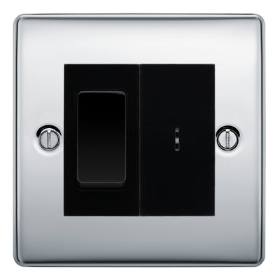 BG Nexus Polished Chrome 2 Way Single Pole Key Switch with 2 Way Single Pole Switch, Key Included - Black Insert