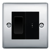 BG Nexus Polished Chrome 2 Way Single Pole Key Switch with 2 Way Single Pole Switch, Key Included - Black Insert
