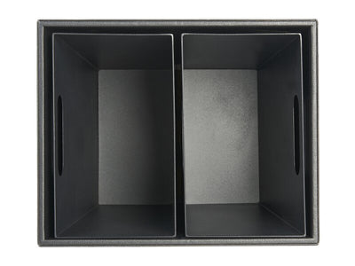Corby Highland Dual Recycling Bin in Black PU Leather by Corby of Windsor (Corby-27453)